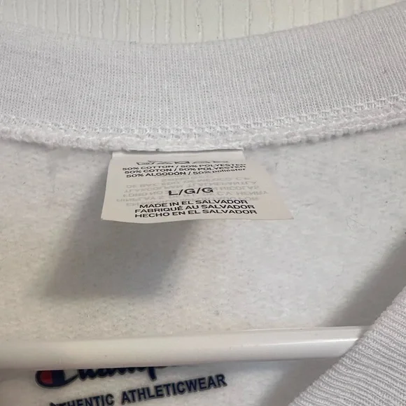 Champion White and Red NC State Wolfpack Crewneck Sweater - Picture 3 of 7